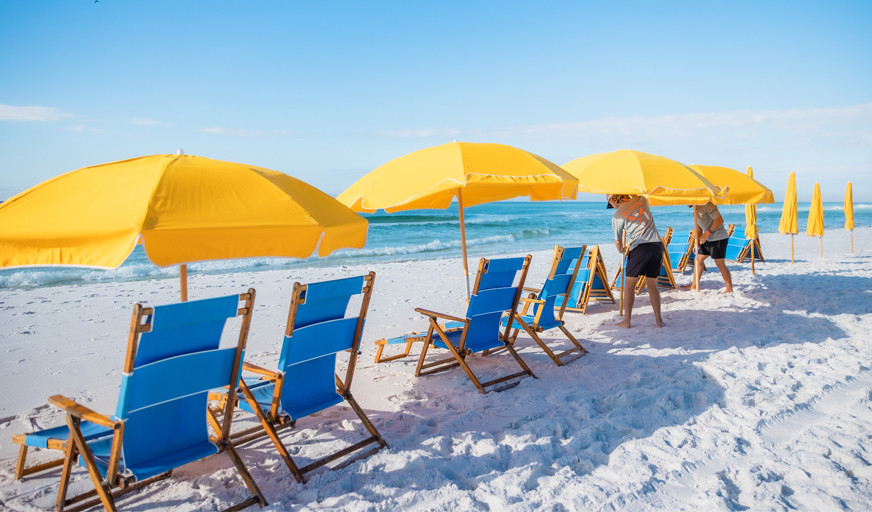 Beach chair umbrellas