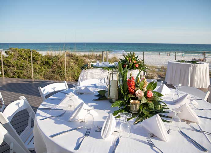 Wedding setups at hilton sandestin beach