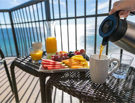 /Room service on balcony