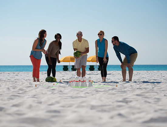 /Group team building on beach